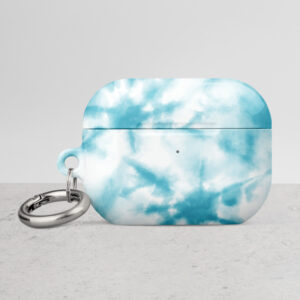 Kietas, plastikinis Airpodas dėklas. 'Blue Wave' dizainas