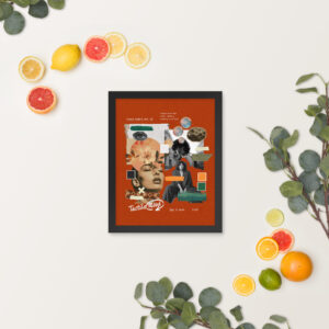 Foto popieriaus paveikslas su rėmeliu. 'Moodboard' dizainas